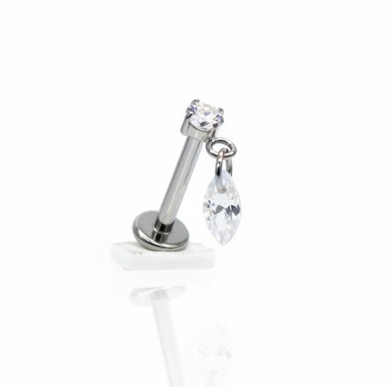 Piercing Zirconia Colgante - Titanio (Labret)