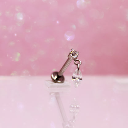 Labret Zirconia Colgante - Titanio