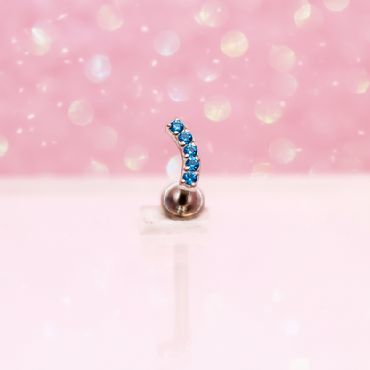 Piercing Arco con zirconias azules - Titanio