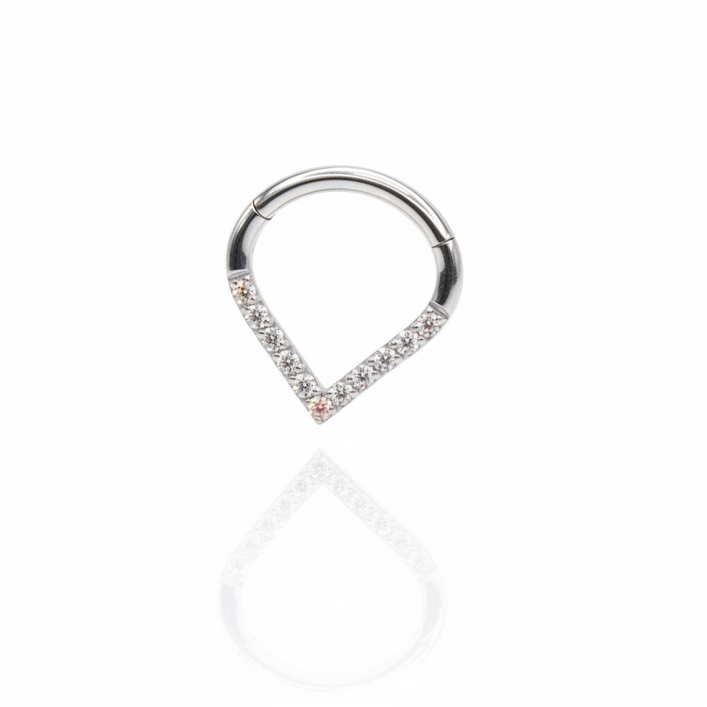 Aro Clicker diseño "V" Titanio