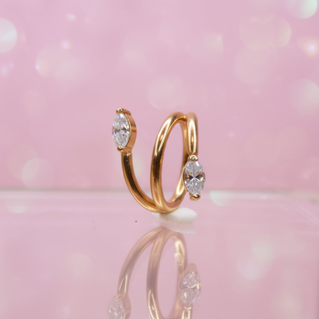 Piercing Aro Enredadera Spiral - Titanio (Clicker)