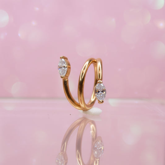 Piercing Aro Enredadera Spiral - Titanio (Clicker)