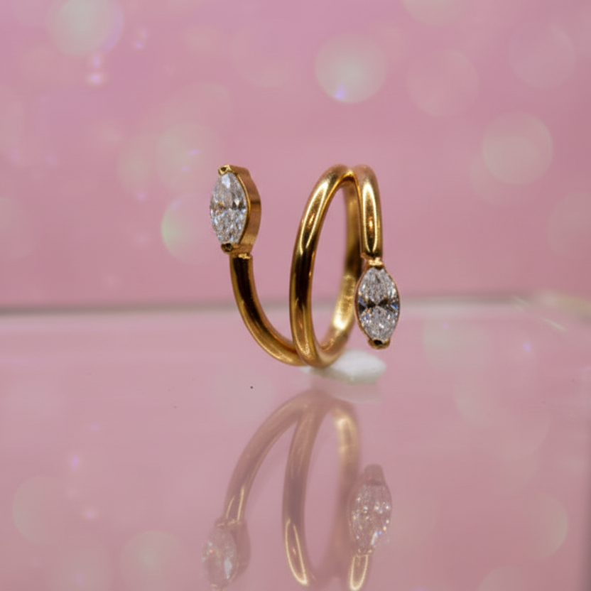 Piercing Aro Enredadera Spiral - Titanio (Clicker)