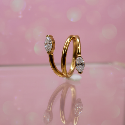 Piercing Aro Enredadera Spiral - Titanio (Clicker)