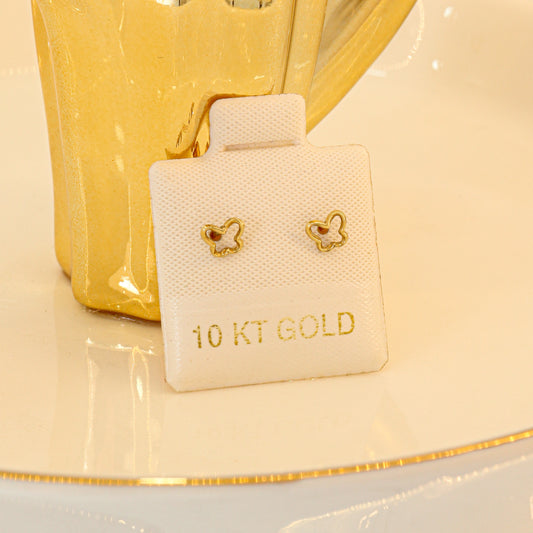 Broquel Silueta de Mariposa Oro 10K