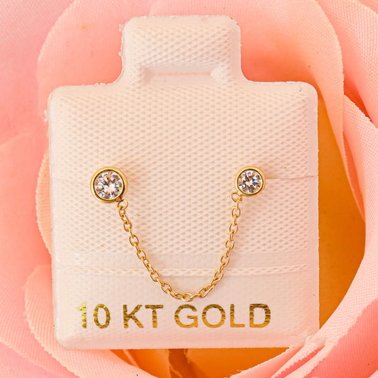 Broquel Bisel con Zirconias y Cadena