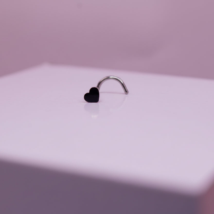 Pieza nostril corazón plano - Acero quirúrgico