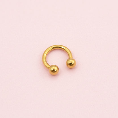 Piercing herradura dorado 6mm - Titanio