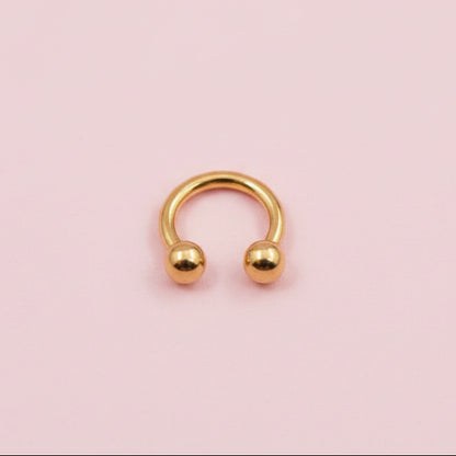 Piercing herradura dorado 6mm - Titanio