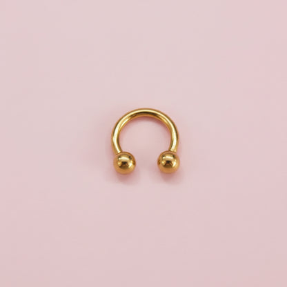 Piercing herradura dorado 6mm - Titanio