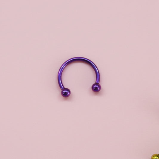 Piercing herradura purpura  - Titanio