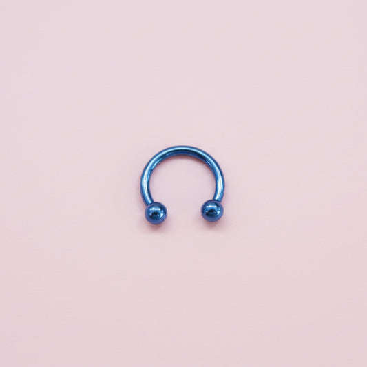 Piercing herradura Azul  - Titanio