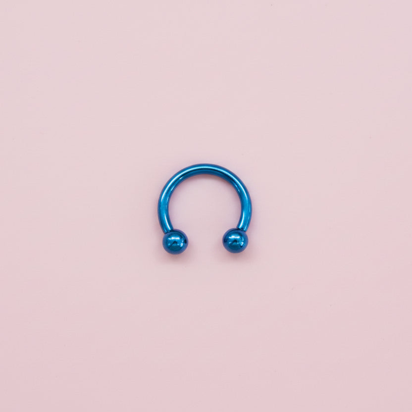 Piercing herradura Azul  - Titanio