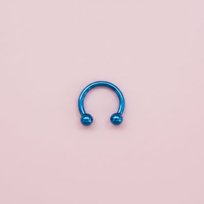 Piercing herradura Azul  - Titanio