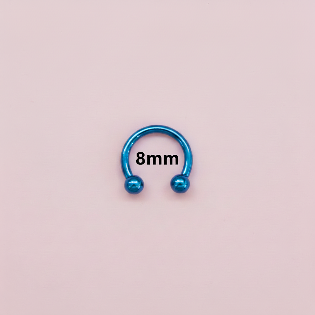 Piercing herradura Azul  - Titanio