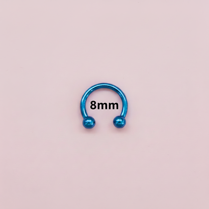 Piercing herradura Azul  - Titanio