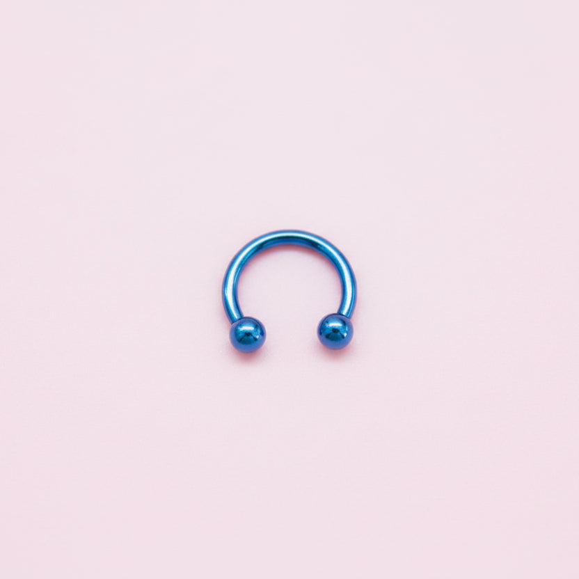 Piercing herradura Azul  - Titanio