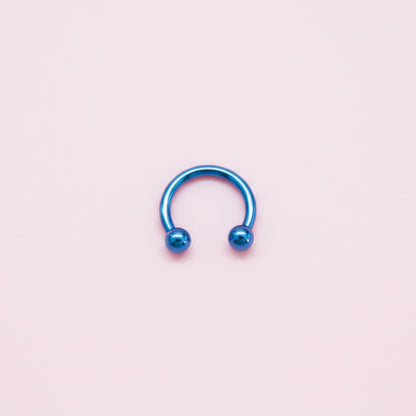 Piercing herradura Azul  - Titanio