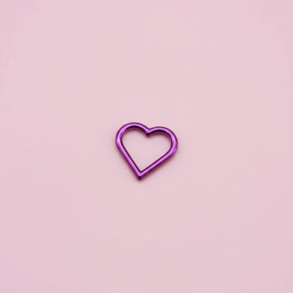 Piercing Corazón Rosa Fucsia - Titanio (Clicker)