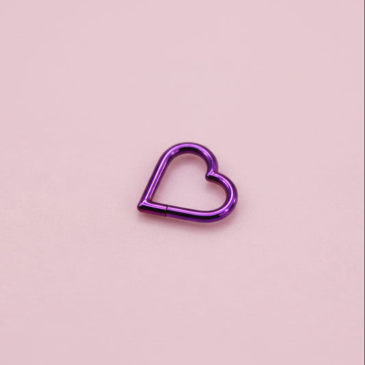 Piercing Corazón purpura - Titanio (Clicker)