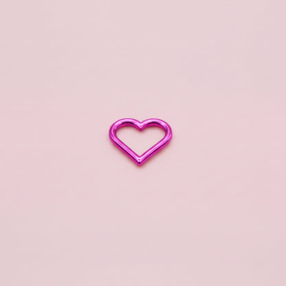 Piercing Corazón Rosa Fucsia - Titanio (Clicker)