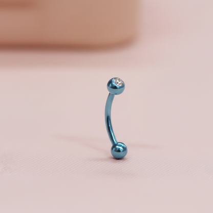 Piercing Banana básico azul hielo - Titanio