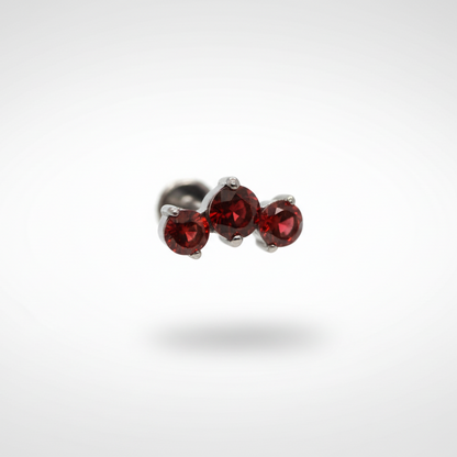 Piercing Triple Garnet - Titanio