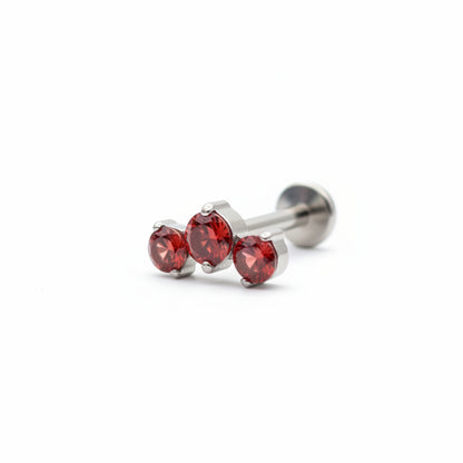 Piercing Triple Garnet - Titanio