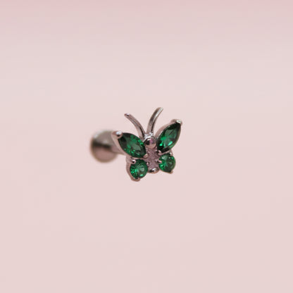 Piercing mariposa verde - Titanio