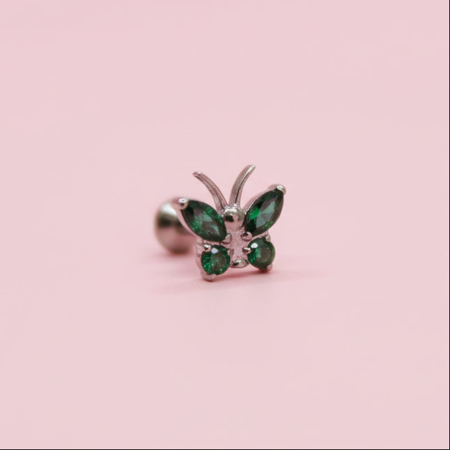 Piercing mariposa verde - Titanio
