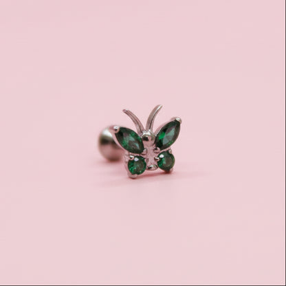 Piercing mariposa verde - Titanio