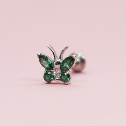 Piercing mariposa verde - Titanio