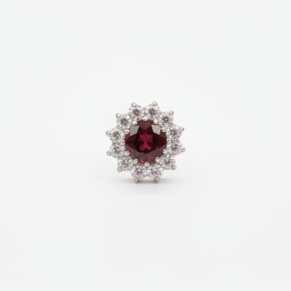 Piercing Girasol Rubí de zirconias  - Titanio