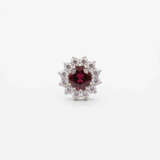 Piercing Girasol Rubí de zirconias  - Titanio