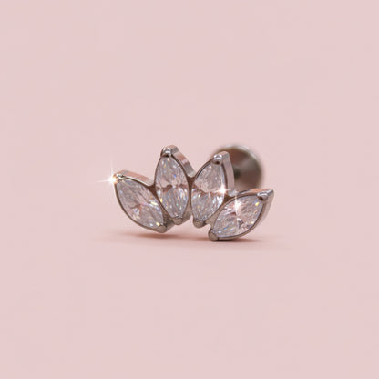 Piercing Flor de Loto Blanca - Titanio