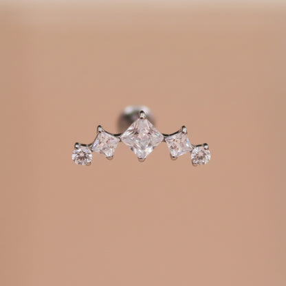 Piercing rombos de zirconias - Titanio