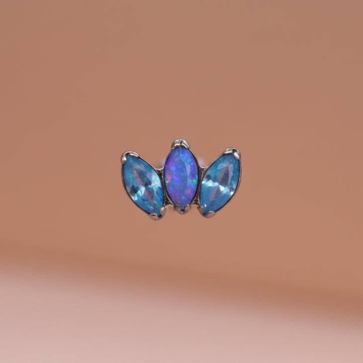 Piercing Aqua Opalo Especial chico - Titanio