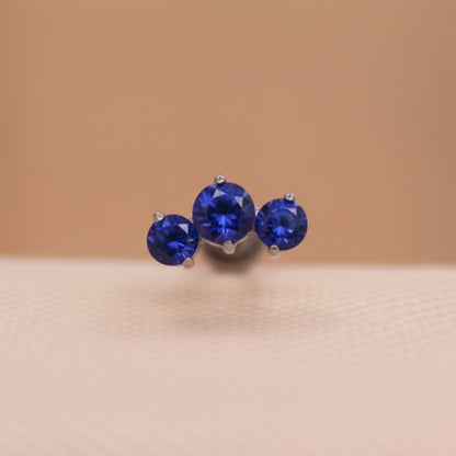 Piercing Triple Zafiro - Titanio