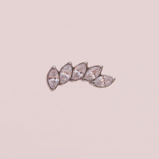 Piercing 5 Hojas de zirconias  - Titanio