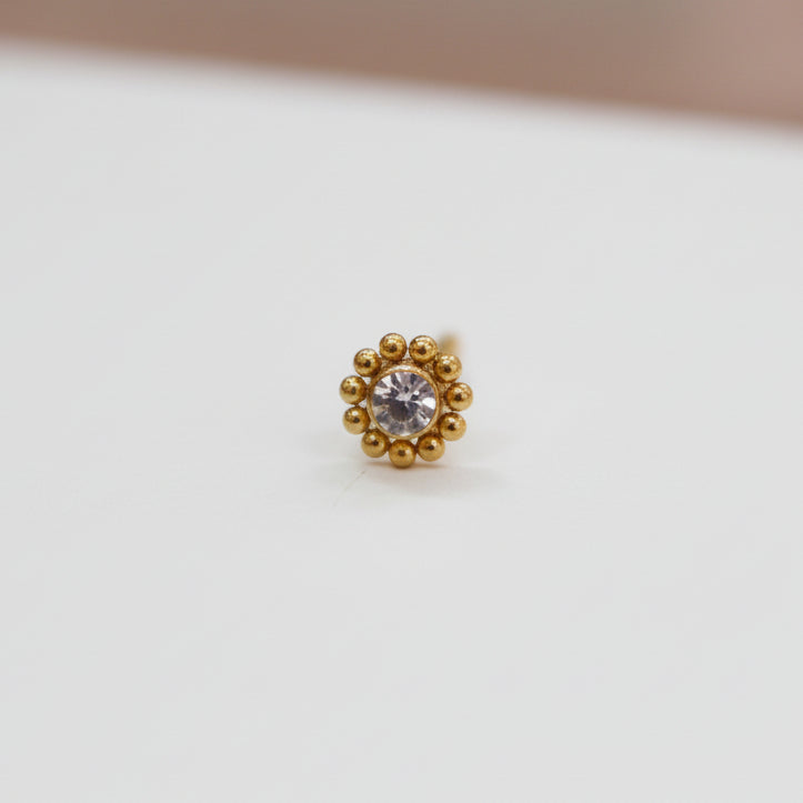 Piercing Girasol mini Dorado - Titanio (Labret)