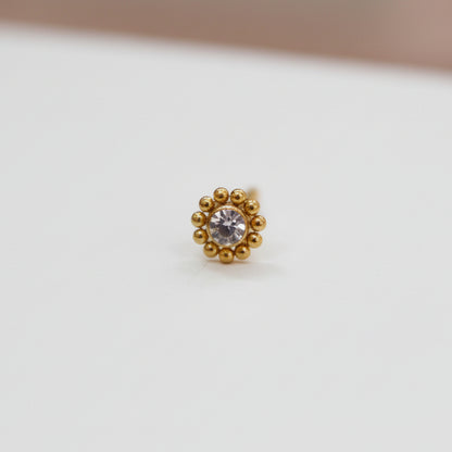 Piercing Girasol mini Dorado - Titanio (Labret)