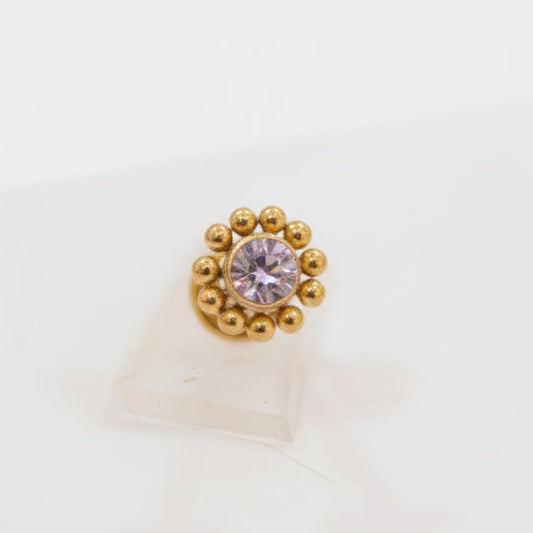 Piercing Girasol mini Dorado - Titanio (Labret)
