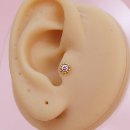 Piercing Girasol mini Dorado - Titanio (Labret)