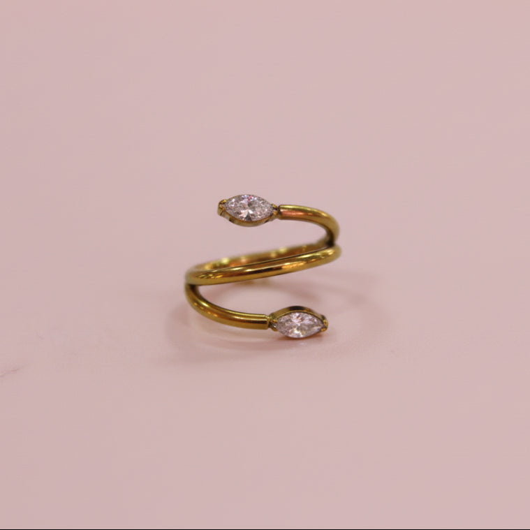 Piercing Aro Enredadera Spiral - Titanio (Clicker)