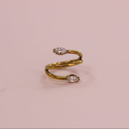 Piercing Aro Enredadera Spiral - Titanio (Clicker)