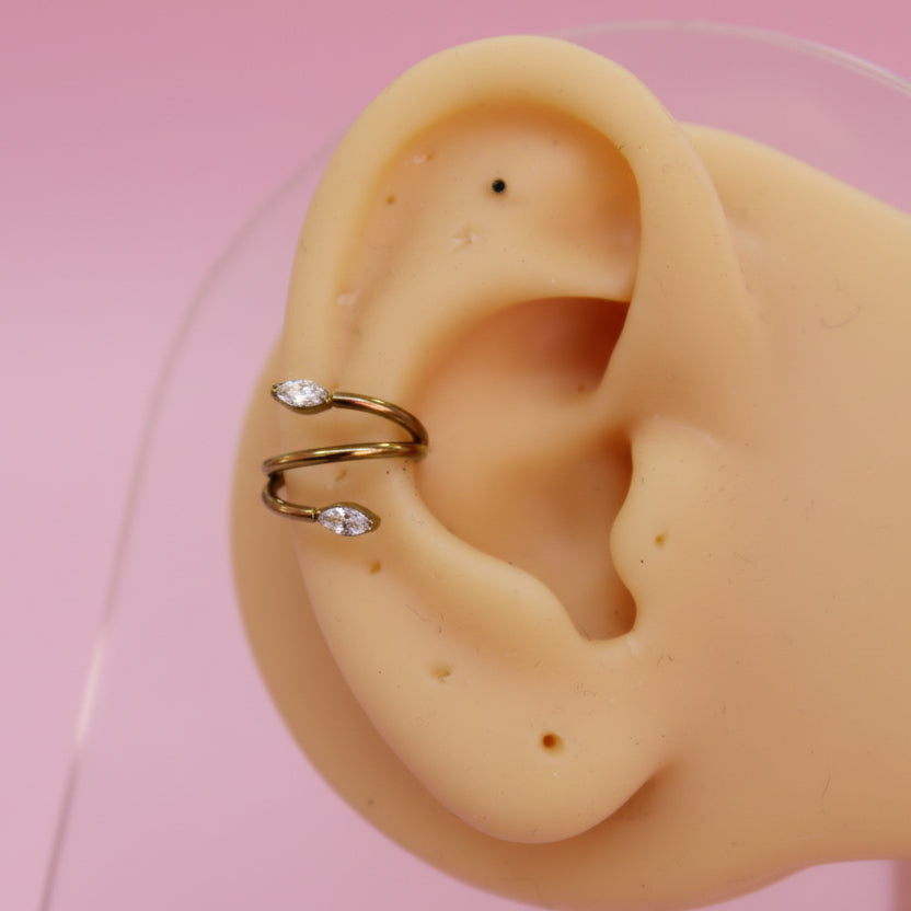 Piercing Aro Enredadera Spiral - Titanio (Clicker)