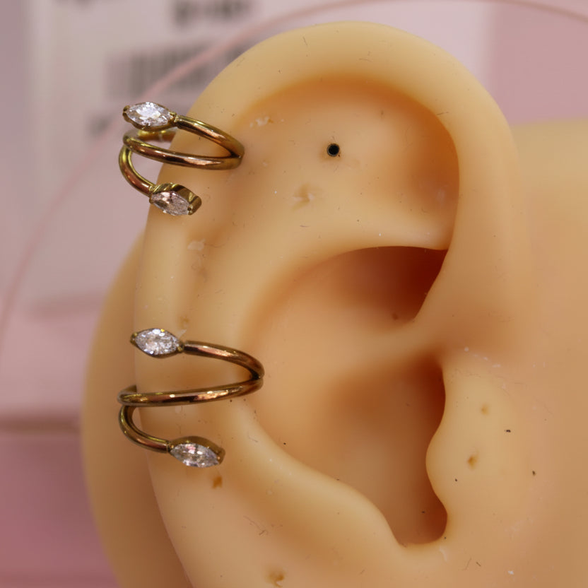 Piercing Aro Enredadera Spiral - Titanio (Clicker)