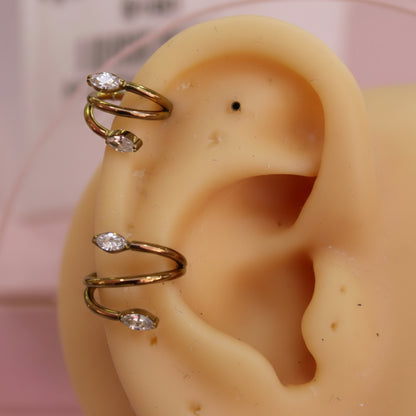 Piercing Aro Enredadera Spiral - Titanio (Clicker)