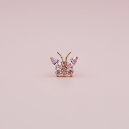Piercing Mariposa Rosa - Titanio (Labret)