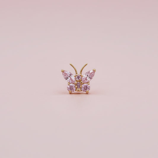 Piercing Mariposa Rosa - Titanio (Labret)